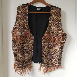Vintage Cotton Tapestry Vest, Medium